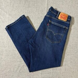 Levi Strauss 505 Men 38x30 Dark Wash Straight Fit Jeans Denim